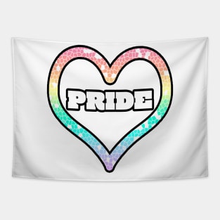 Pastel Pride Mosaic Heart Graphic Design Style 3 Tapestry
