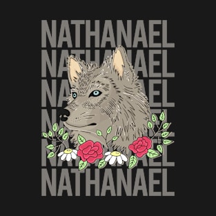 Wolf Head - Nathanael Name T-Shirt