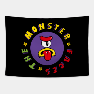 Funny Purple Monster Face With Single Eyes Tapestry