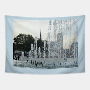 Paris Hotel de Ville Fountains Tapestry