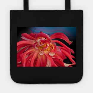 Giant Red Dahlia masquerading as sea anemone Tote