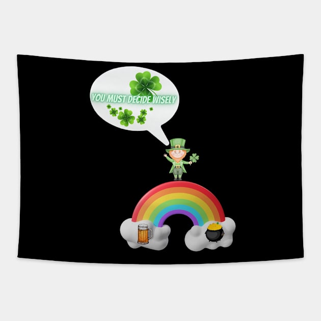 The Wise Gnome's Choice - St. Patrick's Day Tapestry by Smiling-Faces