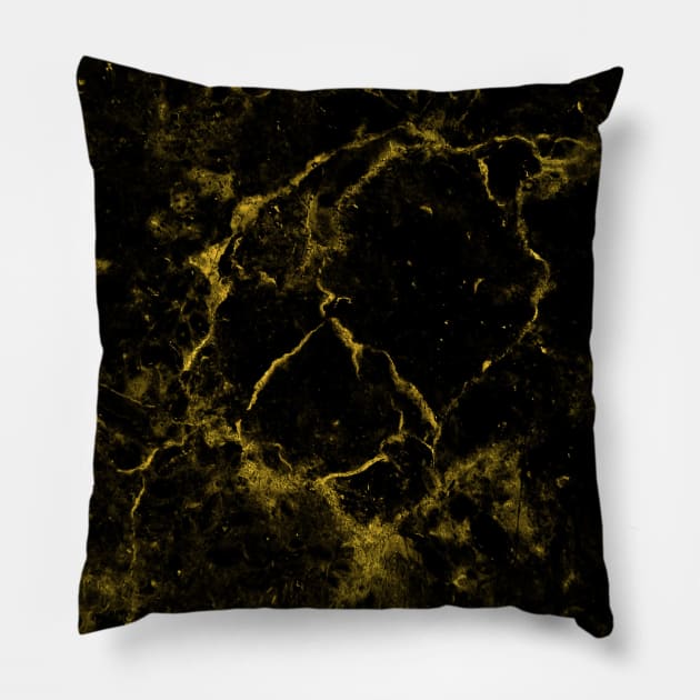 Gold and Black Marble Pillow by Dreamer