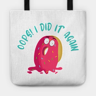 Oops Dropped Dessert Pink Donut Character Tote