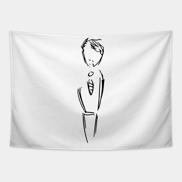 Sad Man in Suit Tapestry by xam