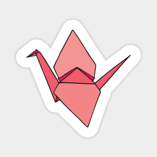 Pink Origami Paper Crane Magnet