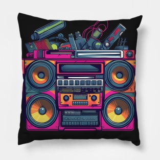 Ghetto Blaster Boom Box 80s Hip-Hop Stereo Pillow