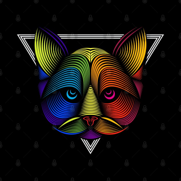 Cat Face line art illustration by Mako Design 