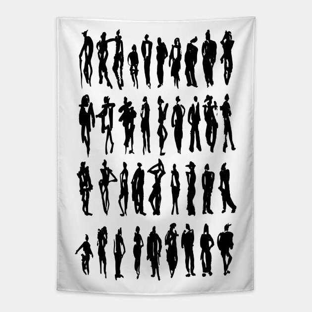 Silhouettes Tapestry by angelocerantola