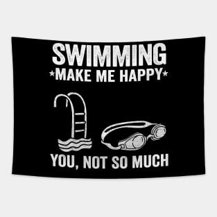 Swimming Make Me Happy Swimmer Team Gift Funny Tapestry