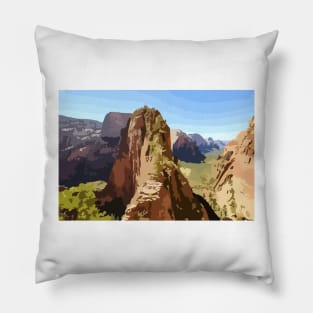 Zion National Park Digital Painting Pillow