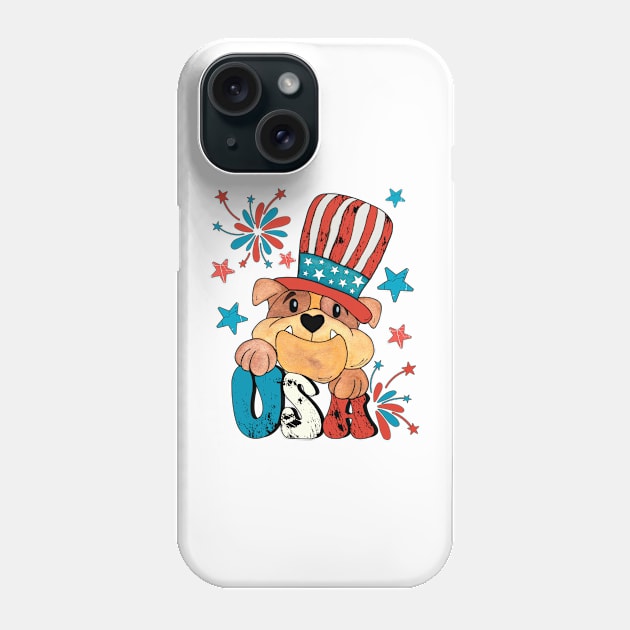 American Bulldog Phone Case by Designs by Ira