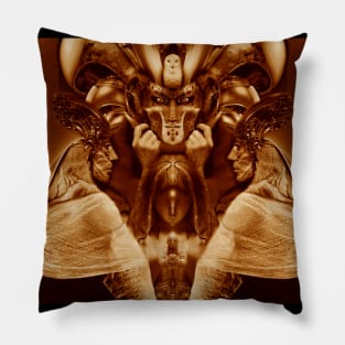 ALL ARE WELCOME TO MY TEMPLE sepia Pillow