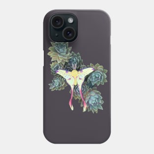 Comet moth on succulents Phone Case