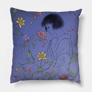 Kimono & Flowers Pillow