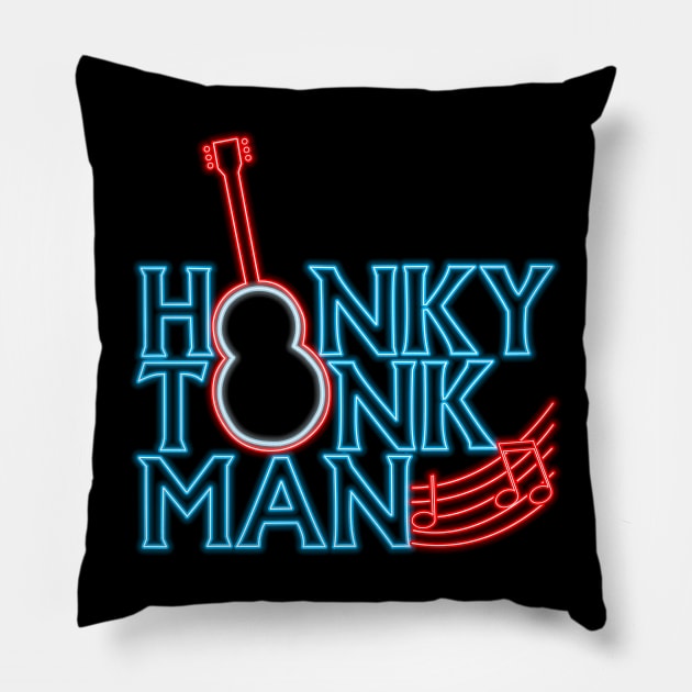 Honky tonk man neon Pillow by AJSMarkout