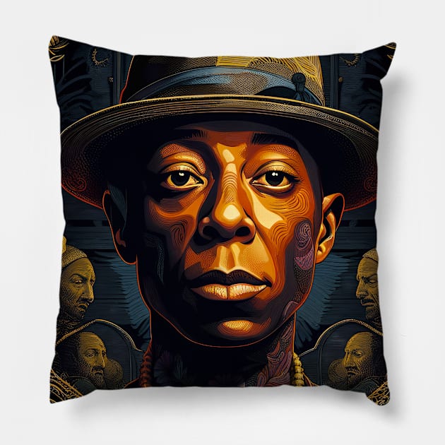 Pharrell Williams Fantasy Music Art T-Shirt Pillow by Vintagiology