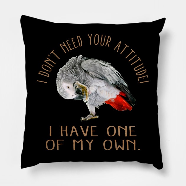 African Grey Love Chic Tee for Parrot Enthusiasts Everywhere Pillow by Northground