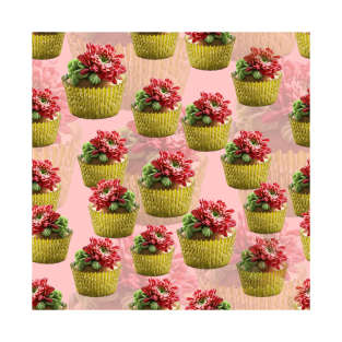 Buttercream Cupcakes with Succulent Flower Decoration T-Shirt