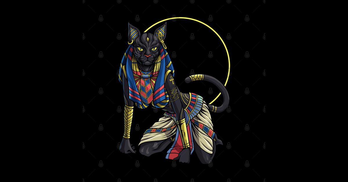 Cat Goddess Egyptian Goddess Bastet Bastet Sticker Teepublic