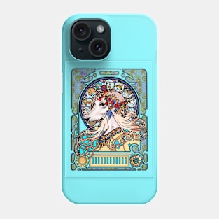 Gorgeous Saluki Art By Mucha/Watson. An adaptation of an original Mucha Illustration. Phone Case