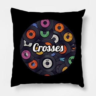 Crosses / Vinyl Records Style Pillow