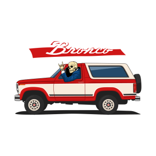 Truck bronco 1986 f150 xlt 4x4 skull metal red T-Shirt