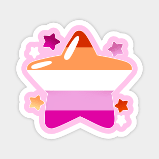 LGBTQ+ Pride Flag Stars - Lesbian Magnet