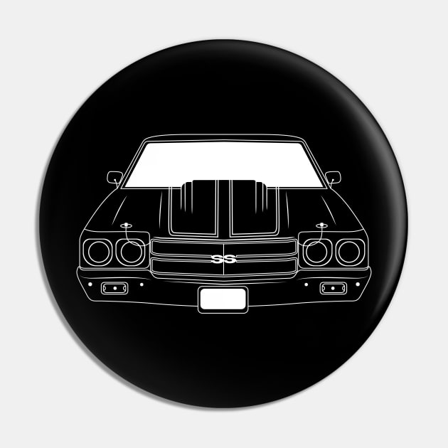 Chevrolet Chevelle SS White Outline Pin by kindacoolbutnotreally