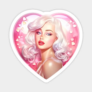 Barbie in glossy heart - Romantic - Valentines day Magnet