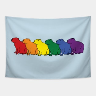 Capybara Pride Rainbow Tapestry