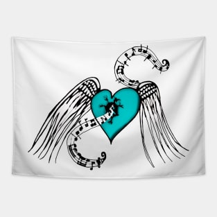 Heart Music Blue Tapestry