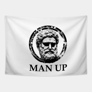 Man Up Funny Masculinity Quotes II Tapestry