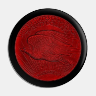 USA Twenty Dollars Coin in Red Pin