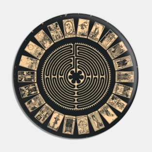 Labyrinth and Tarot Wheel Pin