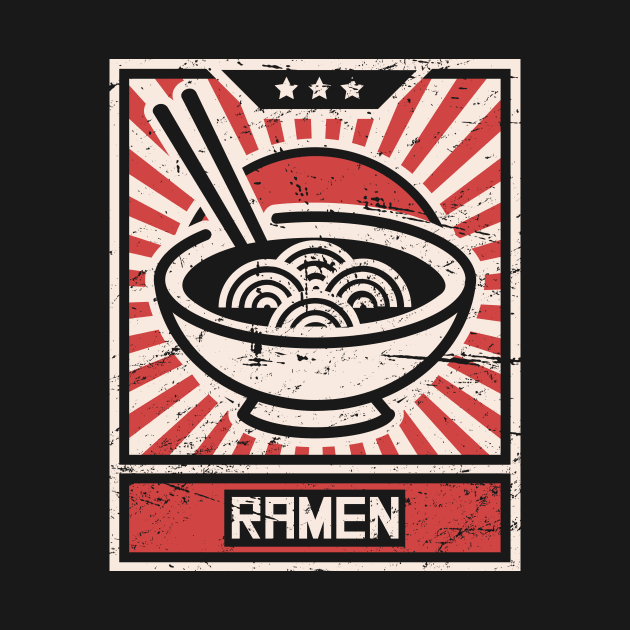 Retro Ramen Propaganda Poster by MeatMan