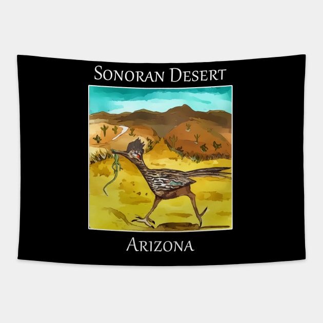 Roadrunner as seen in the Sonoran Desert in Arizona Tapestry by WelshDesigns