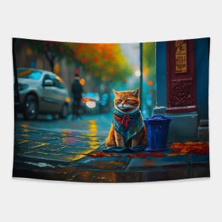 Ginger Cat - Beggar Tapestry