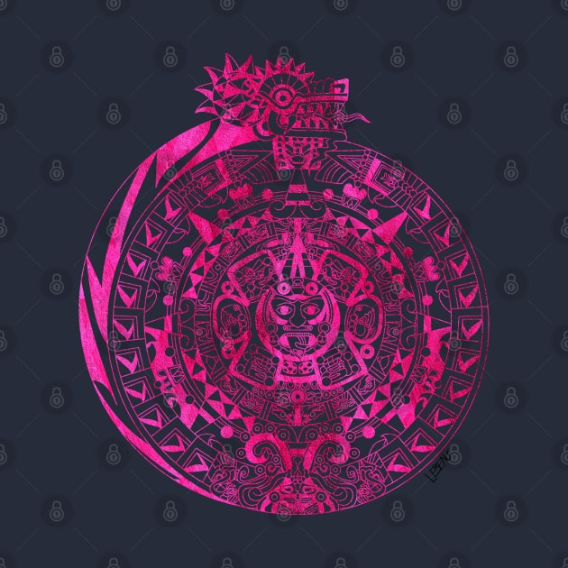 pink quetzalcoatl ecopop pattern by jorge_lebeau