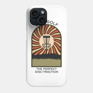 Disc Golf The Perfect Disc-traction | Disc Golf Vintage Retro Arch Mountains Phone Case