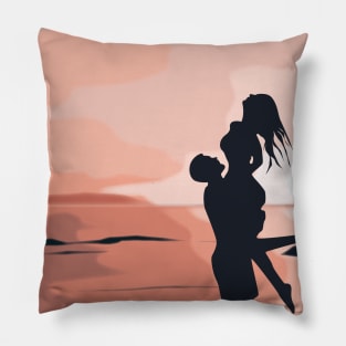 Sunset on the beach Pillow