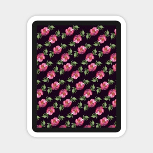 Watercolor peonies pink spring girly grid violet Magnet