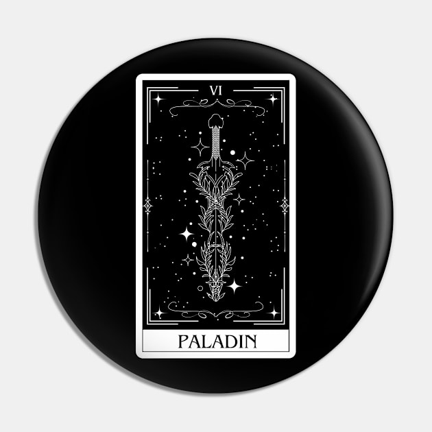 Paladin Tarot Card D&D Nat 20 Dungeons & Dragons T-Shirt T-Shirt Pin by JaeSlaysDragons