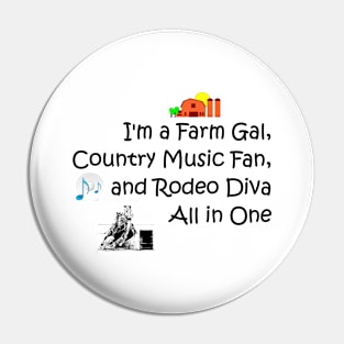 Farm Diva Slogan Pin