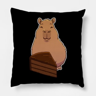 Capybara Chocolate Cake Slice Pillow