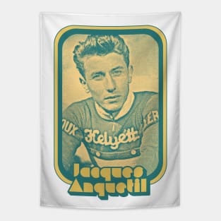 Jacques Anquetil // Retro Style Cycling Fan Art Tapestry