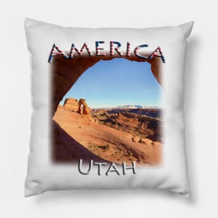 America - Utah - Delicate Arch through a window Pillow