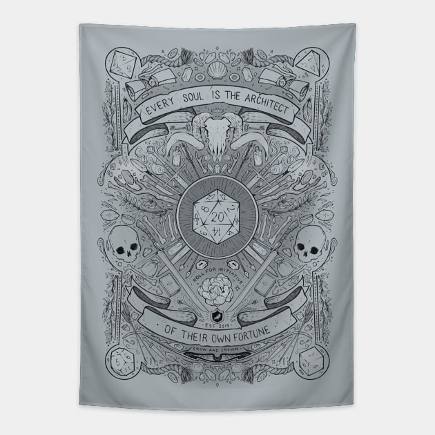 Every Soul is the Architect (Dark variant) Tapestry by Fez Inkwright