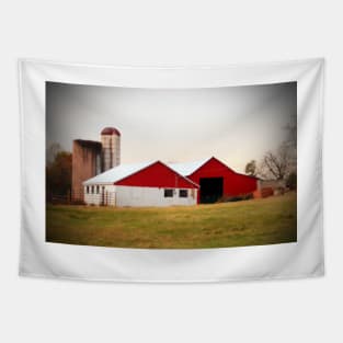 Red And White Barn Tapestry