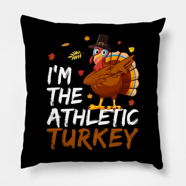 I'm The Athletic Turkey- Thanksgiving Pillow by sharukhdesign